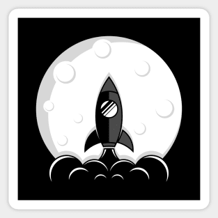 Moon Rocket Sticker